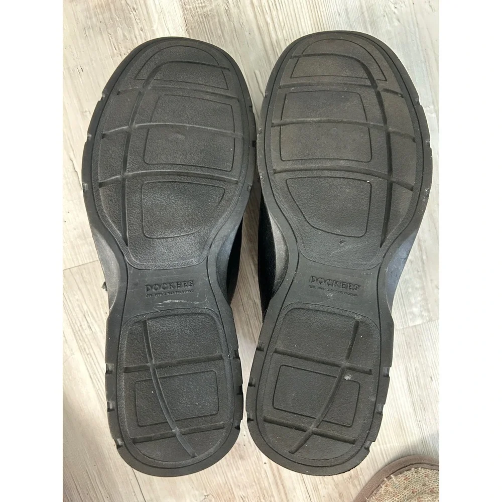 Dockers Mens Black‎ Leather All Motion Comfort Slip On Loafers 10W 90-29034